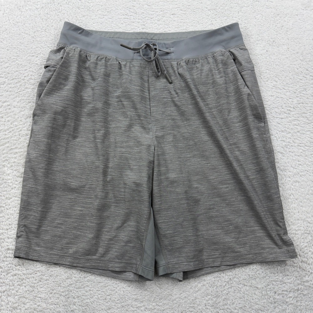 Lululemon THE Short 9 Lined Mens Large Heathered Gray Athletic Training Shorts